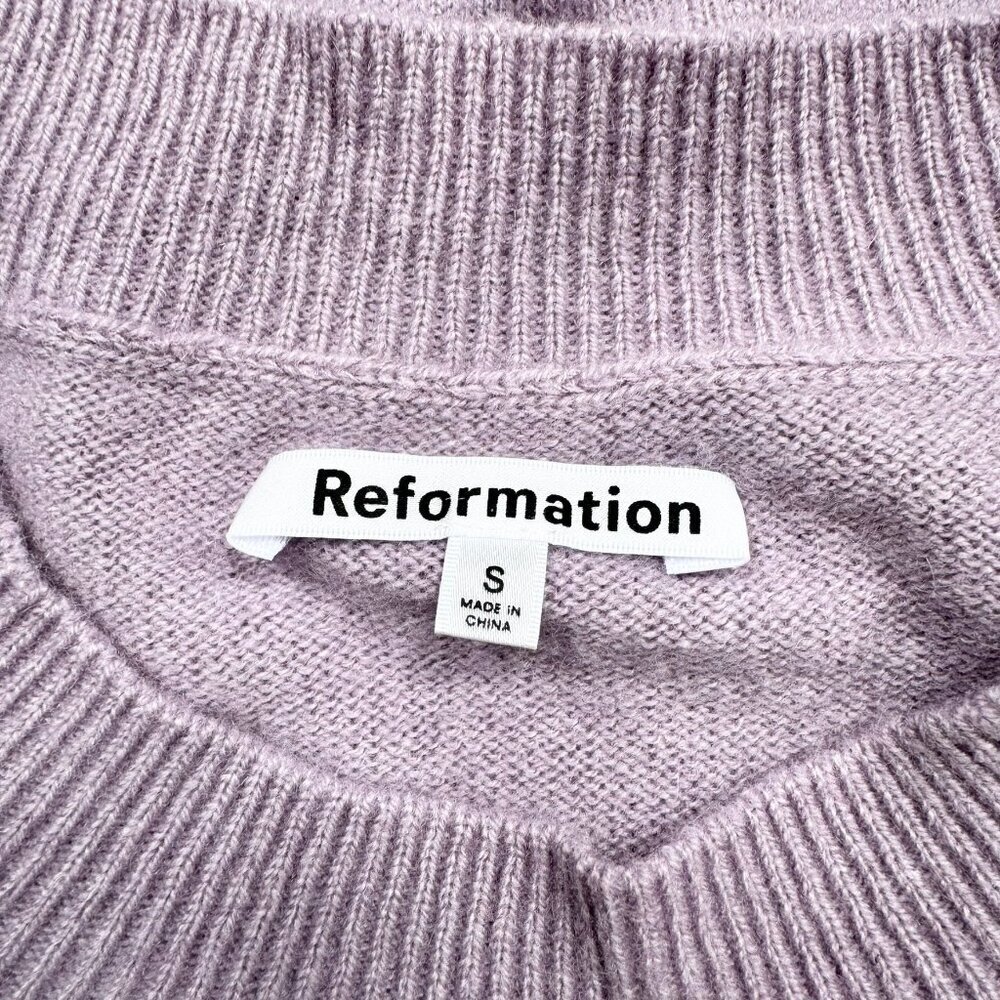 Reformation Dana Cashmere Crew Sweater Purple Small - Picture 7 of 13